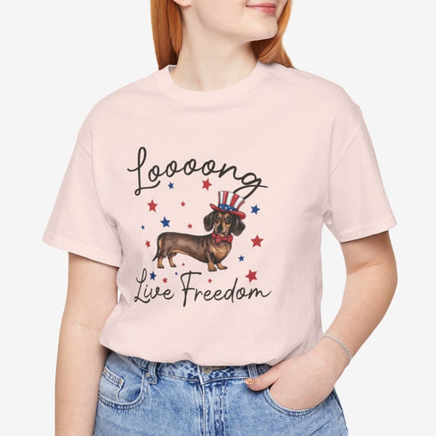 Dachshund Long Live Freedom T-Shirt - Funny 4th of July Shirt